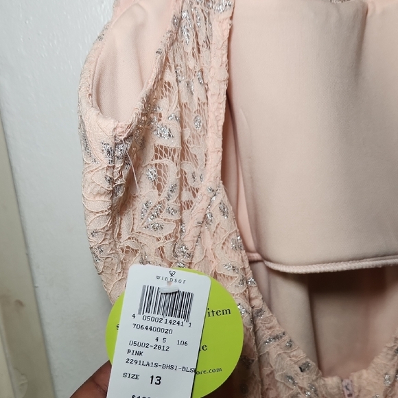 Sequin Hearts Light Pink Lace Maxi Dress - Picture 5 of 8